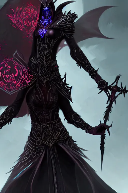 Image similar to Necromancer of Guild Wars 2, concept art, close-up, digital art, elegant