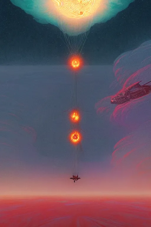 Prompt: burning mi - 2 4 hind falling in jupiter's clouds, epic scene, by victo ngai, kilian eng vibrant colours, dynamic lighting, digital art, winning award masterpiece, fantastically beautiful, illustration, aesthetically inspired by beksinski and dan mumford, trending on artstation, art by greg rutkowski, 8 k