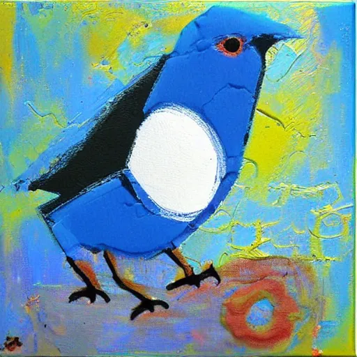 Image similar to bird in shape of square, fantasy art style, impasto