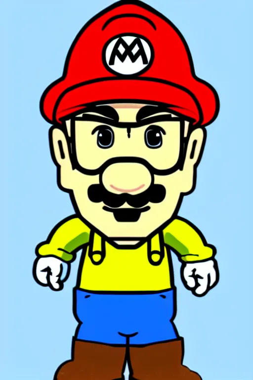 Image similar to walter white, in the style of super mario, highly detailed,