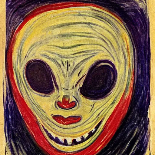 Image similar to monster mask by edvard munch
