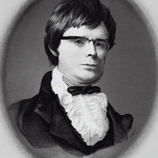 Prompt: old victorian portrait of austin powers, wearing a powdered wig, wearing a ruffled shirt