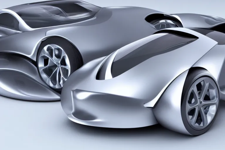 Image similar to A futuristic car designed by Apple Inc., iPhone design, Apple Inc design, studio photo, 3d concept