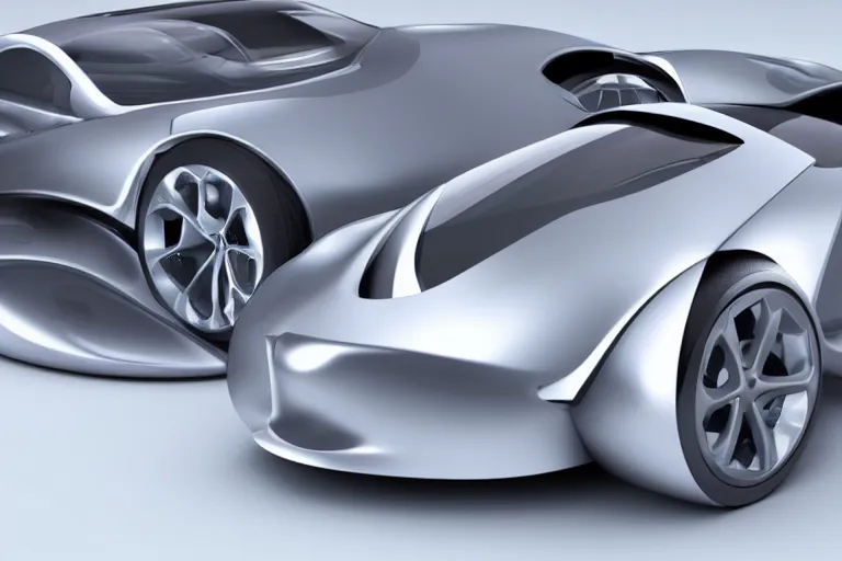 Prompt: A futuristic car designed by Apple Inc., iPhone design, Apple Inc design, studio photo, 3d concept