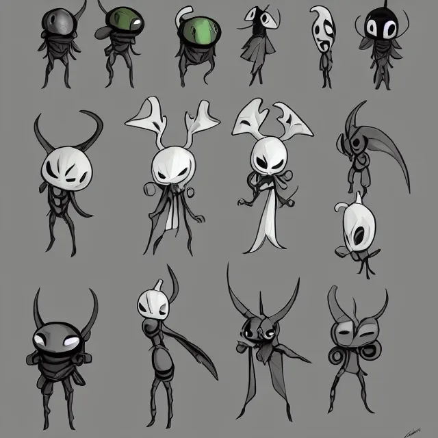 hollow knight character design by ari gibson Stable Diffusion