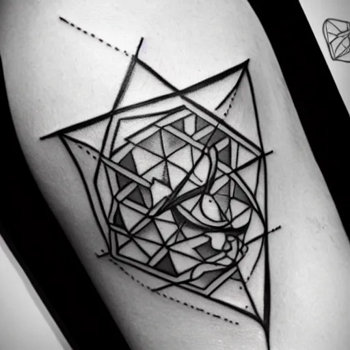 Image similar to geometrical tattoo,