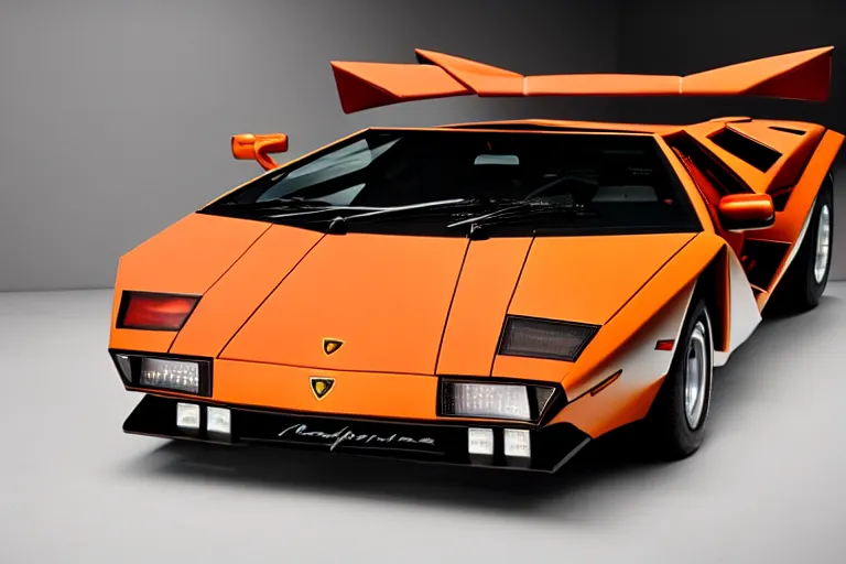 Prompt: lamborghini countach studio photo