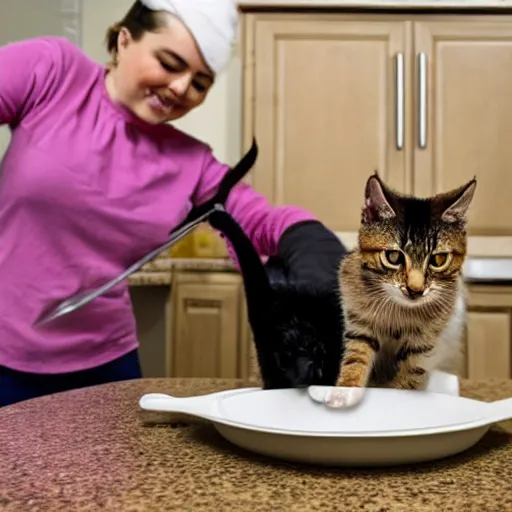 Image similar to two cats doing dishes