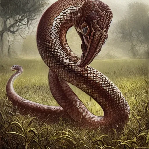 dramatic, A giant cobra snake on a farm. The snake is | Stable ...