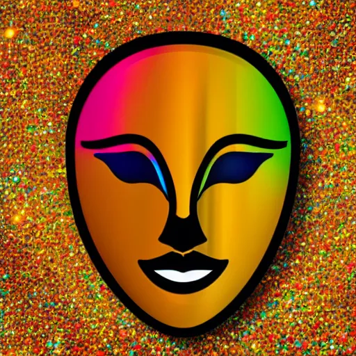 Image similar to party mask, silky texture, gradient, vector illustration, logo, aesthetic, 4 k, hd