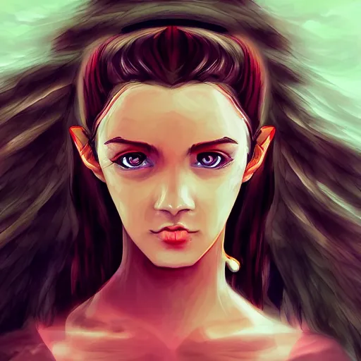Prompt: portrait of a young draconic girl, digital art