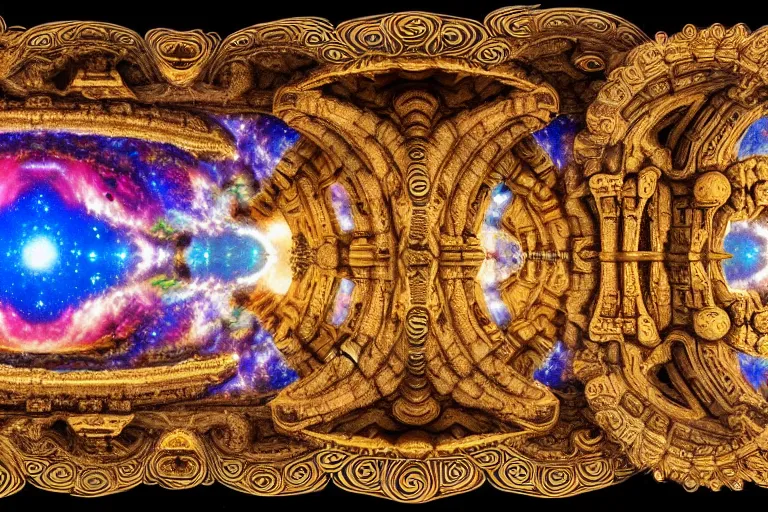 Prompt: 8 k panoramic ornate intricately detailed, airbrushed, ancient temples, psychedelic, cosmic, nebula