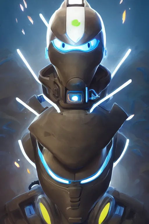 Image similar to epic mask helmet robot ninja portrait stylized as fornite style game design fanart by concept artist gervasio canda, behance hd by jesper ejsing, by rhads, makoto shinkai and lois van baarle, ilya kuvshinov, rossdraws global illumination radiating a glowing aura global illumination ray tracing hdr render in unreal engine 5