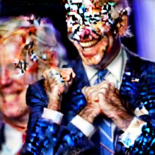 Image similar to Joe Biden laughing with Joe Biden