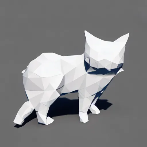 Image similar to low poly render of a cat on a white background isometric 3D Utra HD