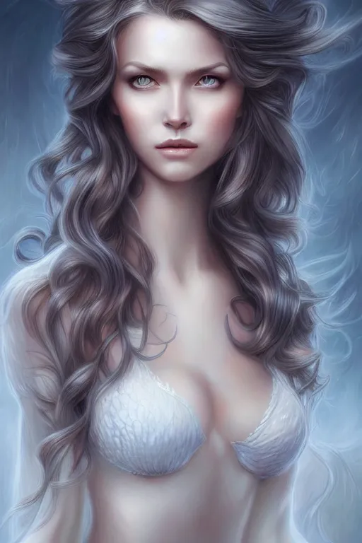 Image similar to Nearthendahl angels, fantasy, long hair, intricate, elegant, highly detailed, digital painting, artstation, concept art, smooth, sharp focus, illustration, art by artgerm and manara