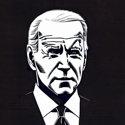 Image similar to Joe Biden looking dark and sinister, by Tsutomu Nihei, highly detailed