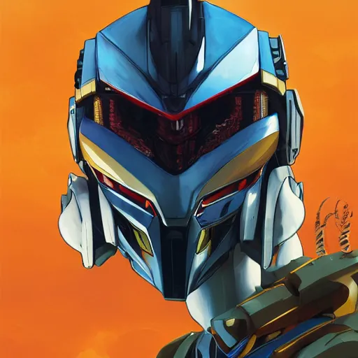 Image similar to a portrait of a stunning beautiful predator gundam pilot, with an intricate, detailed, urban inspired hiphop afro futuristic helmet, vector behance hd jesper ejsing, rhads, makoto shinkai, lois van baarle, ilya kuvshinov, rossdraws, hd, 3 2 k, ilya kuvshinov, gustav klimt