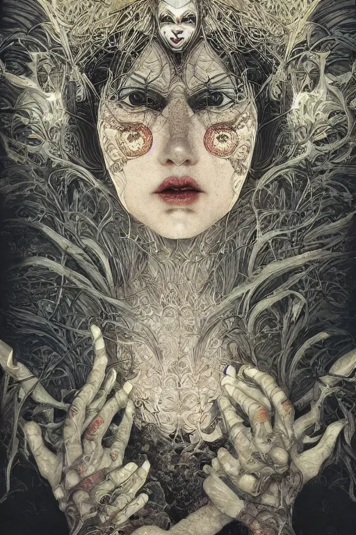 Image similar to 🤡, dynamic lighting, depth details, intricate, symmetrical lines, smooth, extremely highly detailed, by bambang nurdianshyah, garis edelweiss, roby dwi antono and ayami kojima, takato yamamoto, barclay shaw, karol bak, yukito kishiro, norman rockwell