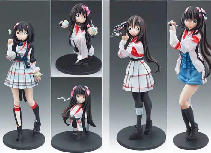 Prompt: Image on the store website, eBay, 80mm resin figure of a Japanese high school girls