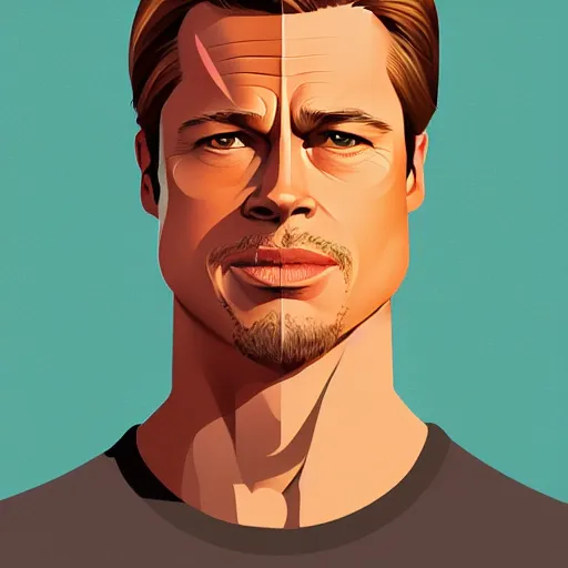 Prompt: vector minimalist face icon of brad pitt, loftis, cory behance hd by jesper ejsing, by rhads, makoto shinkai and lois van baarle, ilya kuvshinov, rossdraws global illumination