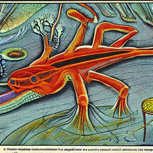 Prompt: Xiphosura, scientific depiction, Textbook Illustration in clolour, 1982