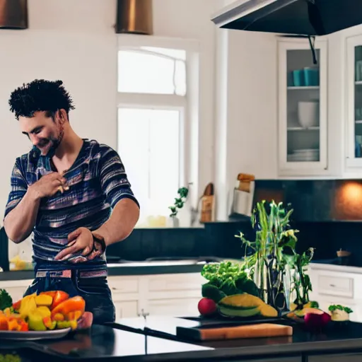 Image similar to photo of a man dancing in the kitchen, the kitchen is a mess, shutterstock, getty images, istockphoto,