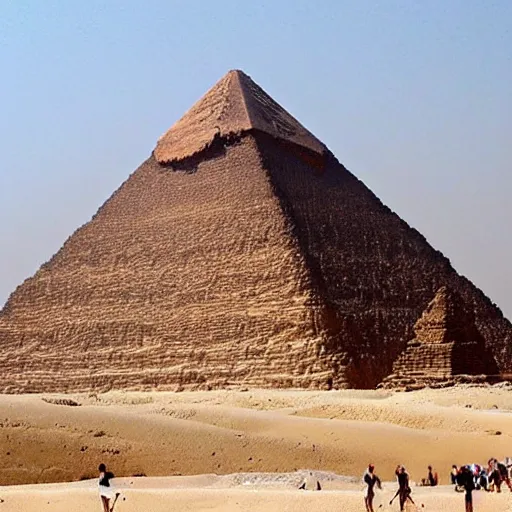 Prompt: a tsunami at the great pyramids in egypt