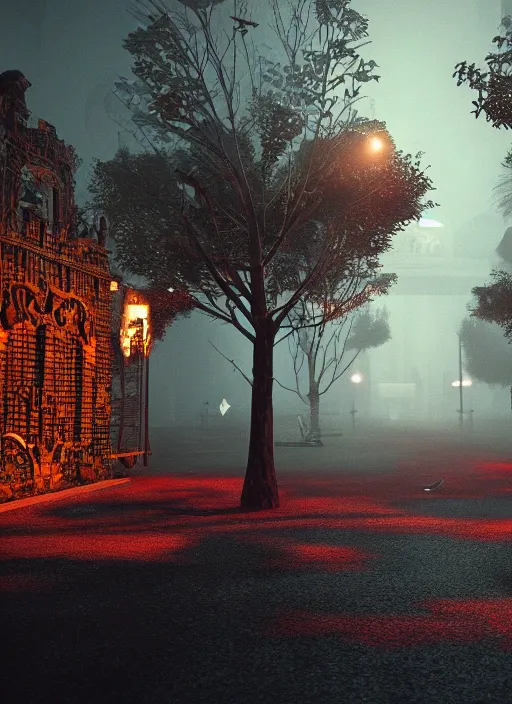 Image similar to A cinematic still of Day of the dead (1985), particles, volumetric light, hyperrealistic, ultradetailed, fog, ominous, octane render, unreal engine