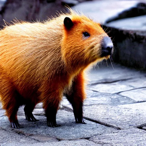 Prompt: cute fluffy smol capybara