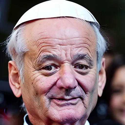 Prompt: closeup of bill murray as the pope