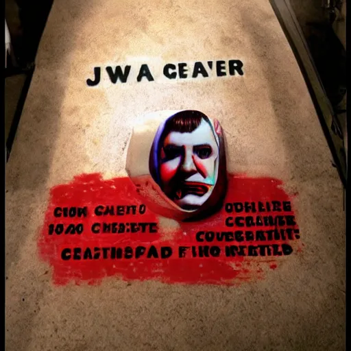 Image similar to john wayne gacy crime scene pictures photography true crime grave hyperrealism photo - realistic