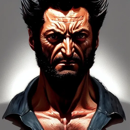 Image similar to very detailed masterpiece painting of wolverine from x - men : the animated series ( 1 9 9 2 ), portrait, artstation, concept art by greg rutkowski