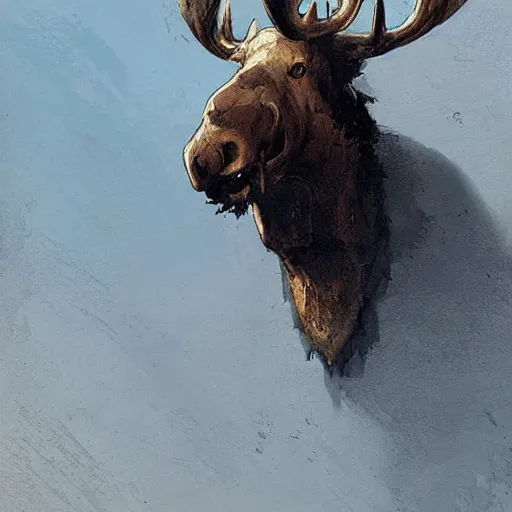 Prompt: pirate with moose head by greg rutkowski