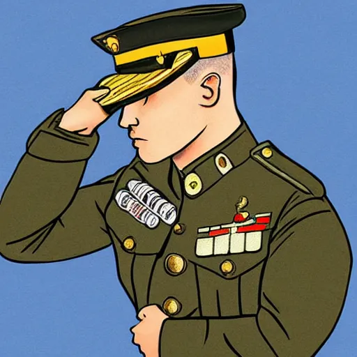 Prompt: usmc sargent eating crayons, realistic, illustration
