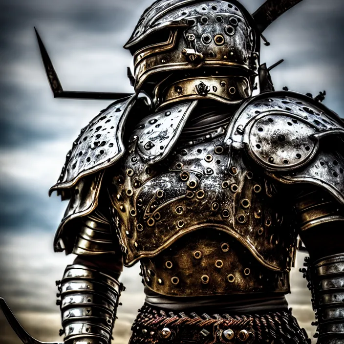 Image similar to photo of a warrior with metal bear themed armour, highly detailed, 4 k, hdr, smooth, sharp focus, high resolution, award - winning photo