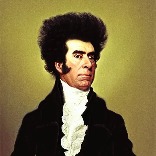 Prompt: cosmo kramer, portrait by gilbert stuart