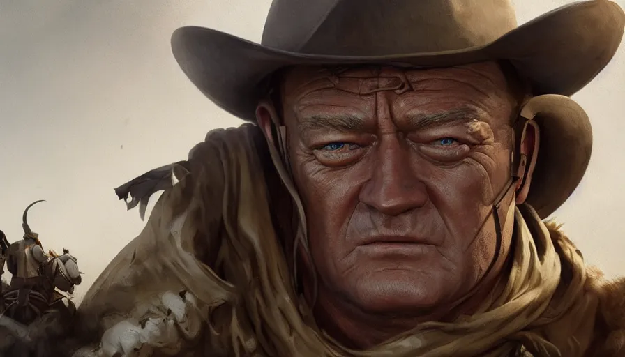 Prompt: John Wayne as the Godgather, hyperdetailed, artstation, cgsociety, 8k