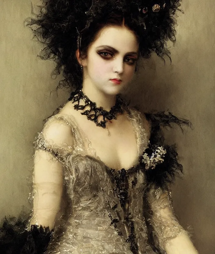 Image similar to gothic princess portrait by william - adolphe bouguerea, highly detailded