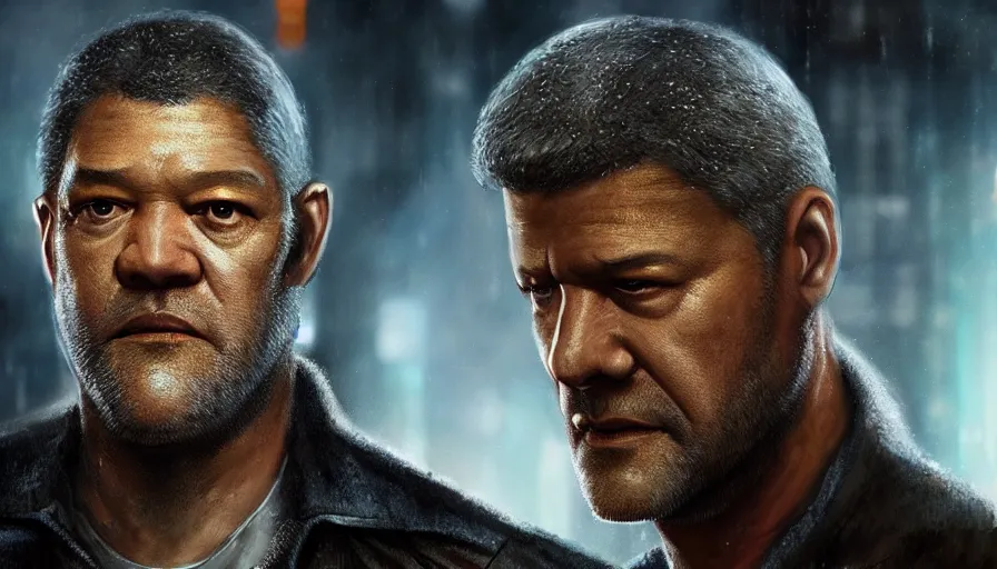 Image similar to Laurence Fishburne is Rick Deckard in Blade Runner, hyperdetailed, artstation, cgsociety, 8k