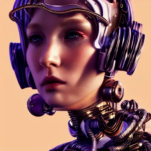 Image similar to the portrait of an absurdly beautiful, graceful, sophisticated, fashionable cyberpunk gynoid gravure idol, an ultrafine hyperdetailed illustration by kim jung gi, irakli nadar, intricate linework, neon wiring, porcelain skin, unreal engine 5 highly rendered, global illumination, radiant light, detailed and intricate environment