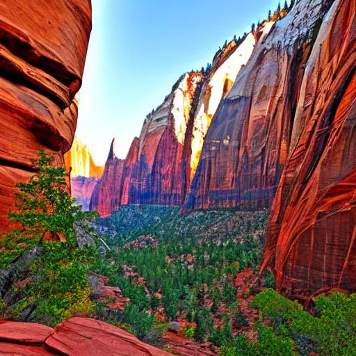 Image similar to architecture built into the side of zion nation park, the narrows, light, beauty