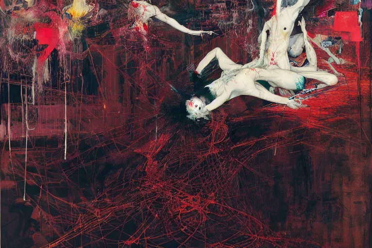 Image similar to The physical impossibility of death, in a brutalist architecture space ship , gothic, rich deep colours, painted by Francis bacon, Adrian ghenie, James jean and Petra cortright part by Gerhard Richter, part by Takato Yamamoto. 8k masterpiece