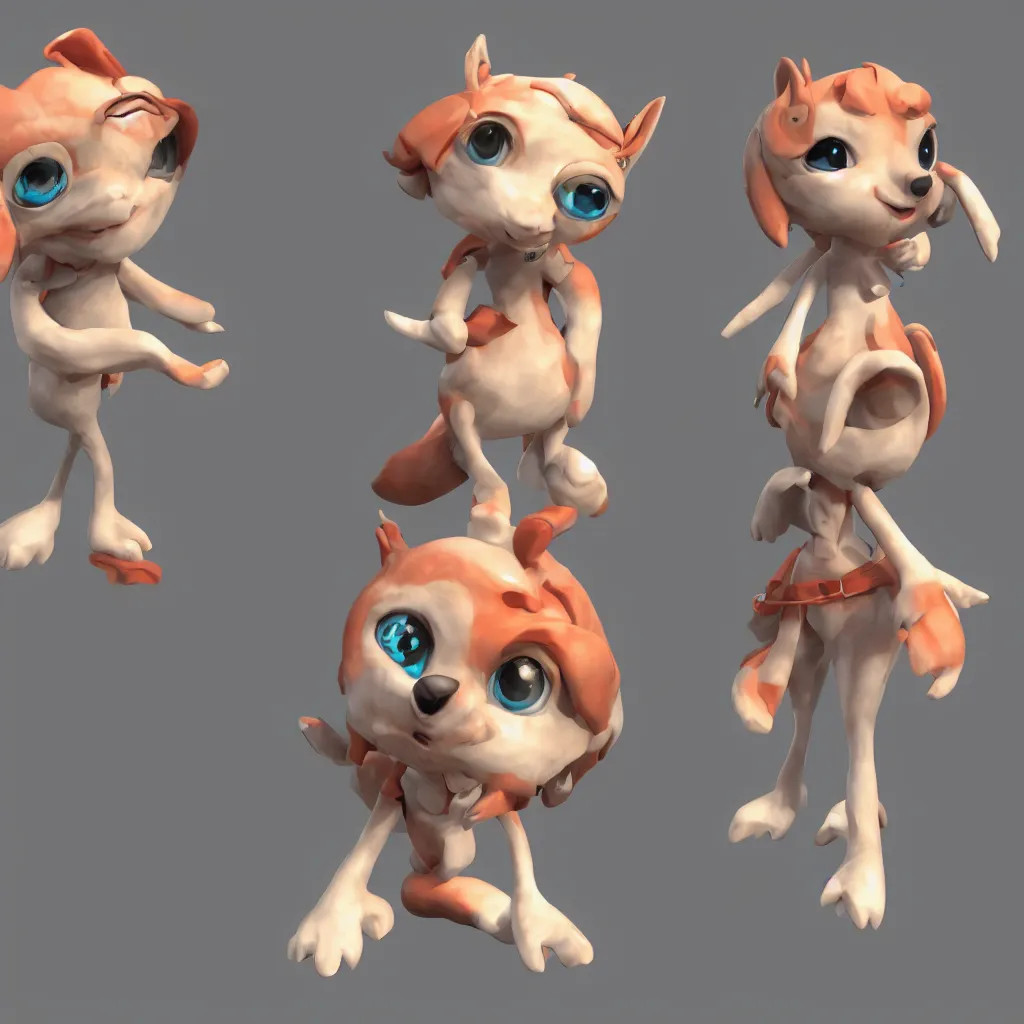 Image similar to cute 3d game character