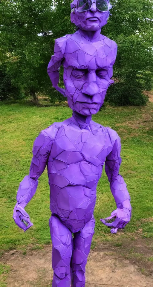 Image similar to man made of purple space extremely detailed photo realistic