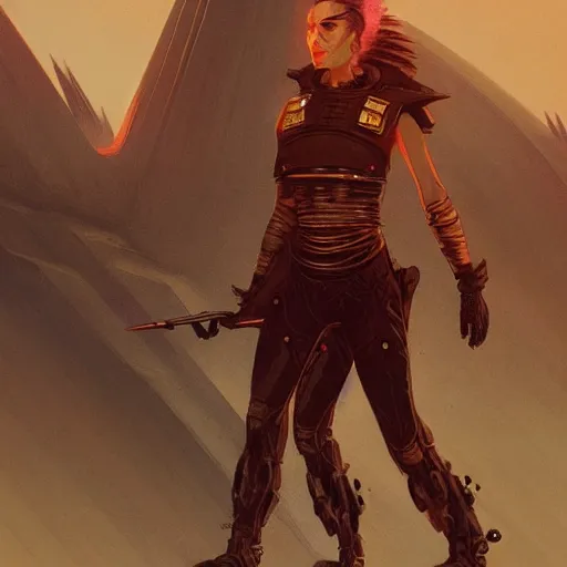 Image similar to Grimes in Dune 1984, illustrated by Greg Rutkowski, trending on artstation, artstationHQ, artstationHD, 4k, 8k