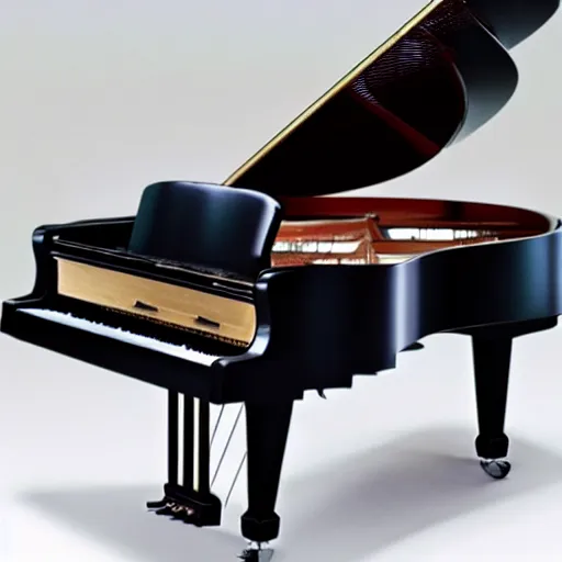 Image similar to grand piano made of stainless steel