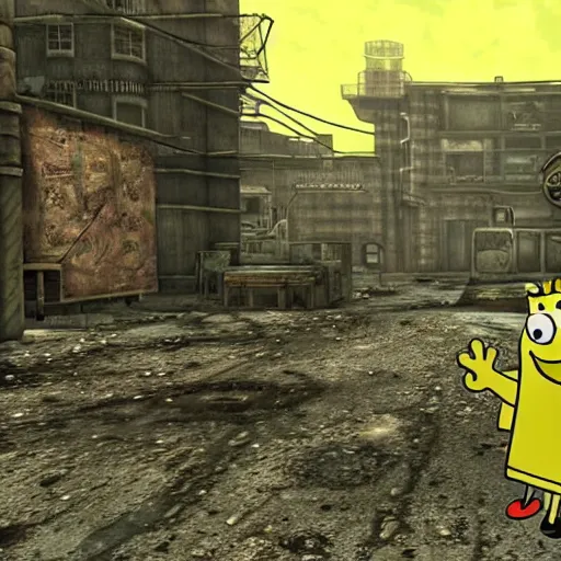 Prompt: Spongebob in Fallout 3, gameplay footage, 8k, very intricate, very detailed,