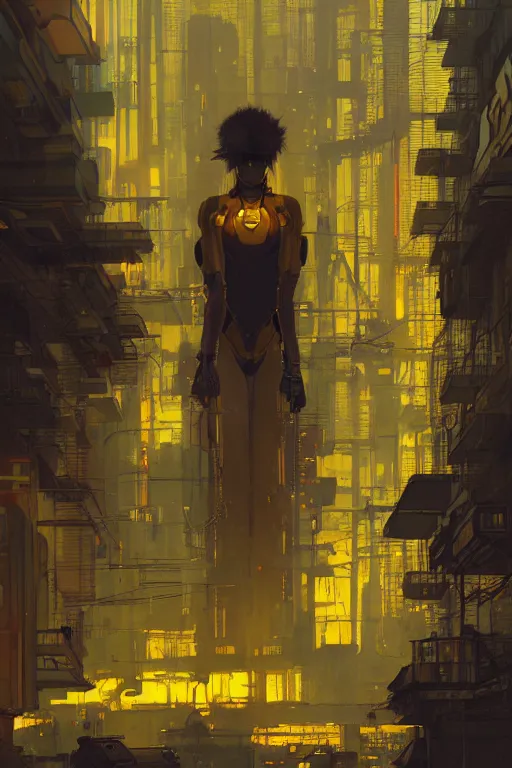 Image similar to yellow cat inside a cyberpunk city, highly detailed, digital painting, artstation, concept art, sharp focus, illustration, art by greg rutkowski and alphonse mucha