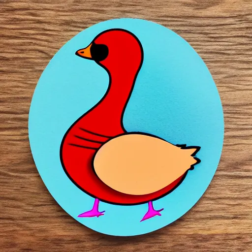 Image similar to cute goose, stylized, full body, digital paint, diecut, sticker